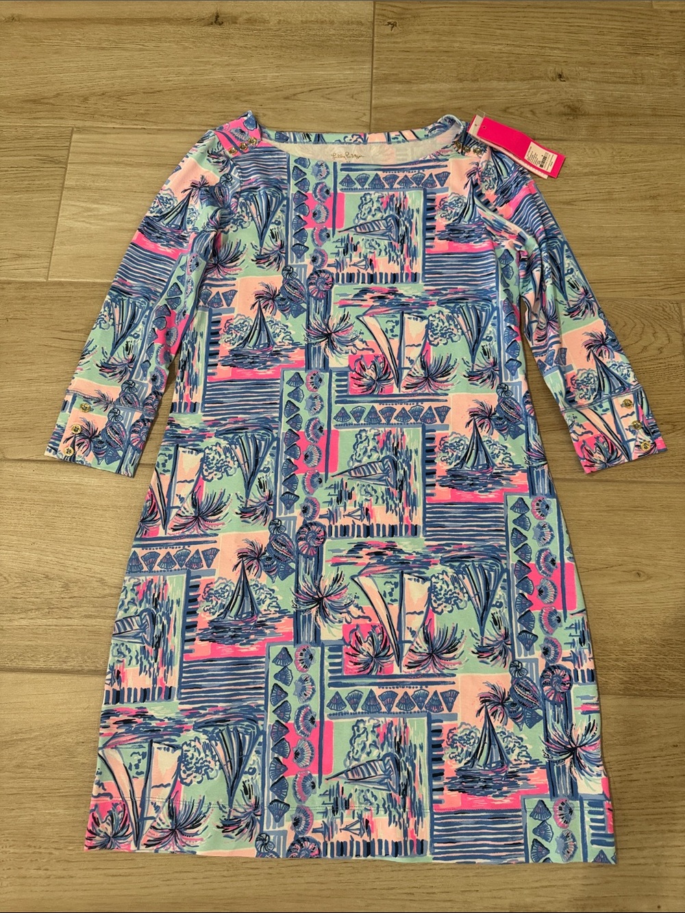 NWT Lilly Pulitzer UPF 50+ Sophie Dress in Whisper Blue Size Buoy Size Medium